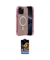 ieg™ iPhone 15 Pro Max Kılıf Eksen Çizgi - Siyah Buffer Hayalet Cam Ekran Koruyucu