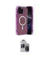 ieg™ iPhone 15 Pro Max Kılıf Eksen Çizgi - Siyah Vanessa Magic Hayalet Cam