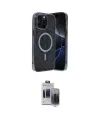 ieg™ iPhone 15 Pro Max Kılıf Eksen Çizgi - Siyah Vanessa Magic Hayalet Cam