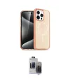 ieg™ iPhone 15 Pro Max Kılıf Eksen Doku Koleksiyonu - Siyah Vanessa Magic Hayalet Cam