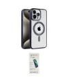 ieg™ iPhone 15 Pro Max Kılıf Eksen Form Koleksiyonu - Şeffaf Pasifik Cam Ekran Koruyucu