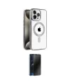 ieg™ iPhone 15 Pro Max Kılıf Eksen Form Koleksiyonu - Siyah 3D Antistatik Hayalet Cam Ekran Koruyucu