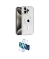 ieg™ iPhone 15 Pro Max Kılıf Eksen Form Koleksiyonu - Siyah 3D Antistatik Seramik Nano Ekran Koruyucu