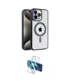 ieg™ iPhone 15 Pro Max Kılıf Eksen Form Koleksiyonu - Siyah 3D Antistatik Seramik Nano Ekran Koruyucu