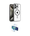 ieg™ iPhone 15 Pro Max Kılıf Eksen Form Koleksiyonu - Siyah 3D Antistatik Seramik Nano Ekran Koruyucu