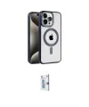 ieg™ iPhone 15 Pro Max Kılıf Eksen Form Koleksiyonu - Siyah Bilvis 0.18mm Plus Cam Ekran Koruyucu