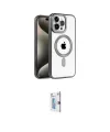 ieg™ iPhone 15 Pro Max Kılıf Eksen Form Koleksiyonu - Siyah Bilvis 0.18mm Plus Cam Ekran Koruyucu