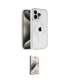 ieg™ iPhone 15 Pro Max Kılıf Eksen Form Koleksiyonu - Siyah Bilvis 3D Mat Cam Ekran Koruyucu