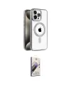 ieg™ iPhone 15 Pro Max Kılıf Eksen Form Koleksiyonu - Siyah Bilvis 3D Mat Cam Ekran Koruyucu