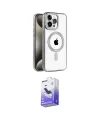 ieg™ iPhone 15 Pro Max Kılıf Eksen Form Koleksiyonu - Siyah Bilvis 5in1 5D Magic Hayalet Cam Ekran Koruyucu