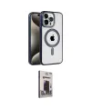 ieg™ iPhone 15 Pro Max Kılıf Eksen Form Koleksiyonu - Siyah Bilvis Hayalet Cam Ekran Koruyucu