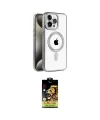 ieg™ iPhone 15 Pro Max Kılıf Eksen Form Koleksiyonu - Siyah Buffer Cam Ekran Koruyucu
