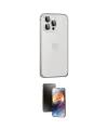 ieg™ iPhone 15 Pro Max Kılıf Eksen Form Serisi - Siyah 3D Antistatik Mat Seramik Nano Ekran Koruyucu