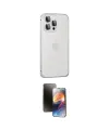 ieg™ iPhone 15 Pro Max Kılıf Eksen Form Serisi - Siyah 3D Antistatik Mat Seramik Nano Ekran Koruyucu