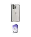 ieg™ iPhone 15 Pro Max Kılıf Eksen Form Serisi - Siyah Bilvis 5in1 3D Magic Cam Ekran Koruyucu