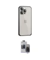 ieg™ iPhone 15 Pro Max Kılıf Eksen Form Serisi - Siyah Vanessa Magic Hayalet Cam