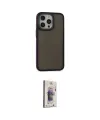 ieg™ iPhone 15 Pro Max Kılıf Eksen Işık - Siyah Bilvis 3D Cam Ekran Koruyucu