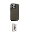 ieg™ iPhone 15 Pro Max Kılıf Eksen Işık - Siyah Bilvis 3D Cam Ekran Koruyucu