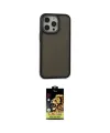 ieg™ iPhone 15 Pro Max Kılıf Eksen Işık - Siyah Buffer Cam Ekran Koruyucu