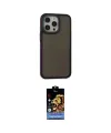 ieg™ iPhone 15 Pro Max Kılıf Eksen Işık - Siyah Buffer Hayalet Cam Ekran Koruyucu