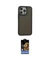 ieg™ iPhone 15 Pro Max Kılıf Eksen Işık - Siyah Buffer Hayalet Cam Ekran Koruyucu