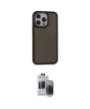 ieg™ iPhone 15 Pro Max Kılıf Eksen Işık - Siyah Vanessa Magic Hayalet Cam