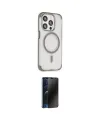 ieg™ iPhone 15 Pro Max Kılıf Eksen Klasik Koleksiyonu - Siyah 3D Antistatik Hayalet Cam Ekran Koruyucu