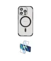ieg™ iPhone 15 Pro Max Kılıf Eksen Klasik Koleksiyonu - Siyah 3D Antistatik Seramik Nano Ekran Koruyucu