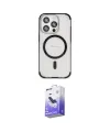ieg™ iPhone 15 Pro Max Kılıf Eksen Klasik Koleksiyonu - Siyah Bilvis 5in1 5D Magic Hayalet Cam Ekran Koruyucu