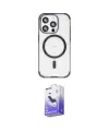 ieg™ iPhone 15 Pro Max Kılıf Eksen Klasik Koleksiyonu - Siyah Bilvis 5in1 5D Magic Hayalet Cam Ekran Koruyucu