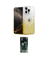 ieg™ iPhone 15 Pro Max Kılıf Eksen Minimal Özel Seri - Şeffaf 360 Full Body Arka Koruyucu