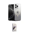 ieg™ iPhone 15 Pro Max Kılıf Eksen Minimal Özel Seri - Siyah Bilvis 3D Mat Cam Ekran Koruyucu