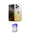 ieg™ iPhone 15 Pro Max Kılıf Eksen Minimal Özel Seri - Siyah Bilvis 5in1 3D Magic Cam Ekran Koruyucu