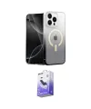 ieg™ iPhone 15 Pro Max Kılıf Eksen Minimal Özel Seri - Siyah Bilvis 5in1 5D Magic Hayalet Cam Ekran Koruyucu