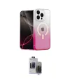 ieg™ iPhone 15 Pro Max Kılıf Eksen Minimal Özel Seri - Siyah Vanessa Magic Hayalet Cam