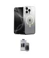 ieg™ iPhone 15 Pro Max Kılıf Eksen Minimal Özel Seri - Siyah Vanessa Magic Hayalet Cam