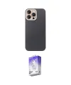 ieg™ iPhone 15 Pro Max Kılıf Eksen Prime - Siyah Bilvis 5in1 3D Magic Cam Ekran Koruyucu