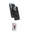 ieg™ iPhone 15 Pro Max Kılıf İz Işık Koleksiyonu - Siyah Bilvis 3D Cam Ekran Koruyucu