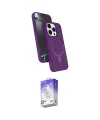 ieg™ iPhone 15 Pro Max Kılıf İz Işık Koleksiyonu - Siyah Bilvis 5in1 3D Magic Cam Ekran Koruyucu