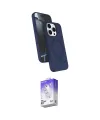 ieg™ iPhone 15 Pro Max Kılıf İz Işık Koleksiyonu - Siyah Bilvis 5in1 3D Magic Cam Ekran Koruyucu