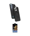 ieg™ iPhone 15 Pro Max Kılıf İz Işık Koleksiyonu - Siyah Buffer Hayalet Cam Ekran Koruyucu