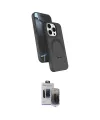 ieg™ iPhone 15 Pro Max Kılıf İz Işık Koleksiyonu - Siyah Vanessa Magic Hayalet Cam