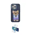 ieg™ iPhone 15 Pro Max Kılıf İz Minimal Koleksiyonu - Siyah 3D Antistatik Seramik Nano Ekran Koruyucu