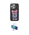 ieg™ iPhone 15 Pro Max Kılıf İz Minimal Koleksiyonu - Siyah 3D Antistatik Seramik Nano Ekran Koruyucu