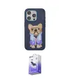 ieg™ iPhone 15 Pro Max Kılıf İz Minimal Koleksiyonu - Siyah Bilvis 5in1 5D Magic Hayalet Cam Ekran Koruyucu
