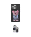 ieg™ iPhone 15 Pro Max Kılıf İz Minimal Koleksiyonu - Siyah Vanessa Magic Hayalet Cam