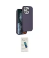ieg™ iPhone 15 Pro Max Kılıf Kıvılcım Çizgi Serisi - Şeffaf Pasifik Cam Ekran Koruyucu