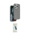 ieg™ iPhone 15 Pro Max Kılıf Kıvılcım Çizgi Serisi - Şeffaf Pasifik Cam Ekran Koruyucu