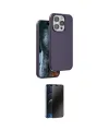 ieg™ iPhone 15 Pro Max Kılıf Kıvılcım Çizgi Serisi - Siyah 3D Antistatik Hayalet Cam Ekran Koruyucu