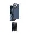 ieg™ iPhone 15 Pro Max Kılıf Kıvılcım Çizgi Serisi - Siyah 3D Antistatik Hayalet Cam Ekran Koruyucu